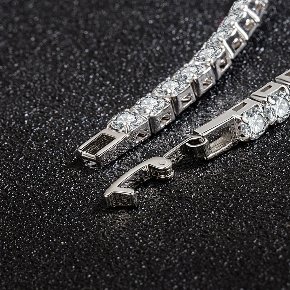 Silver Bracelet Zirconia Tennis Ball Women Fashion Simple Engagement Wedding Charm Jewelry