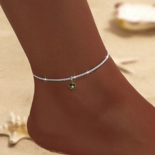 Bracelets for Women Girl Trendy Waterproof Zircon Charm Dainty Layer Chain Anklets