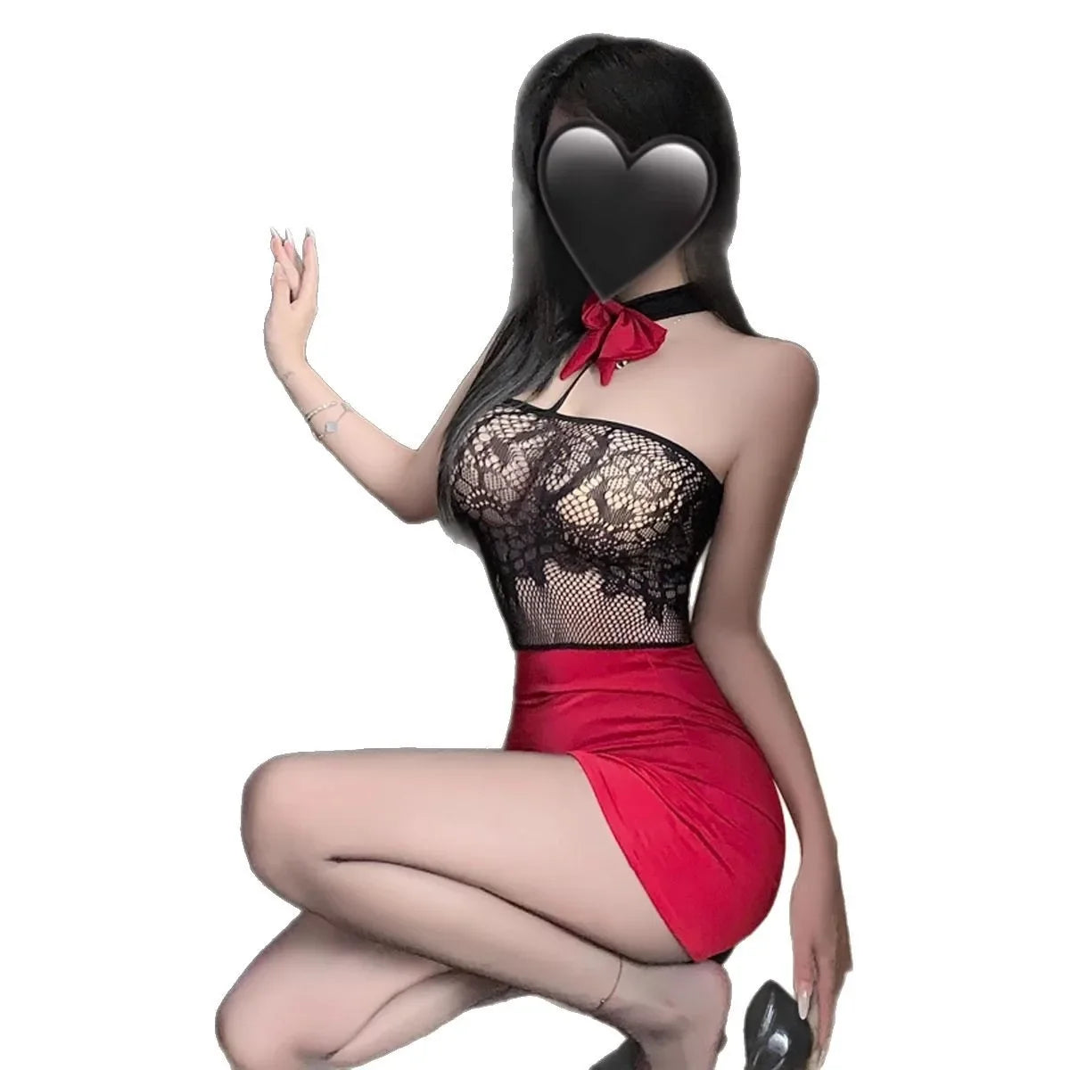 Sexy Short Skirt Secretary Girl Dress Hanging Neck Sleep Dress Pure Desire Style Broadcasters Uniform Mini Dress Home Wear